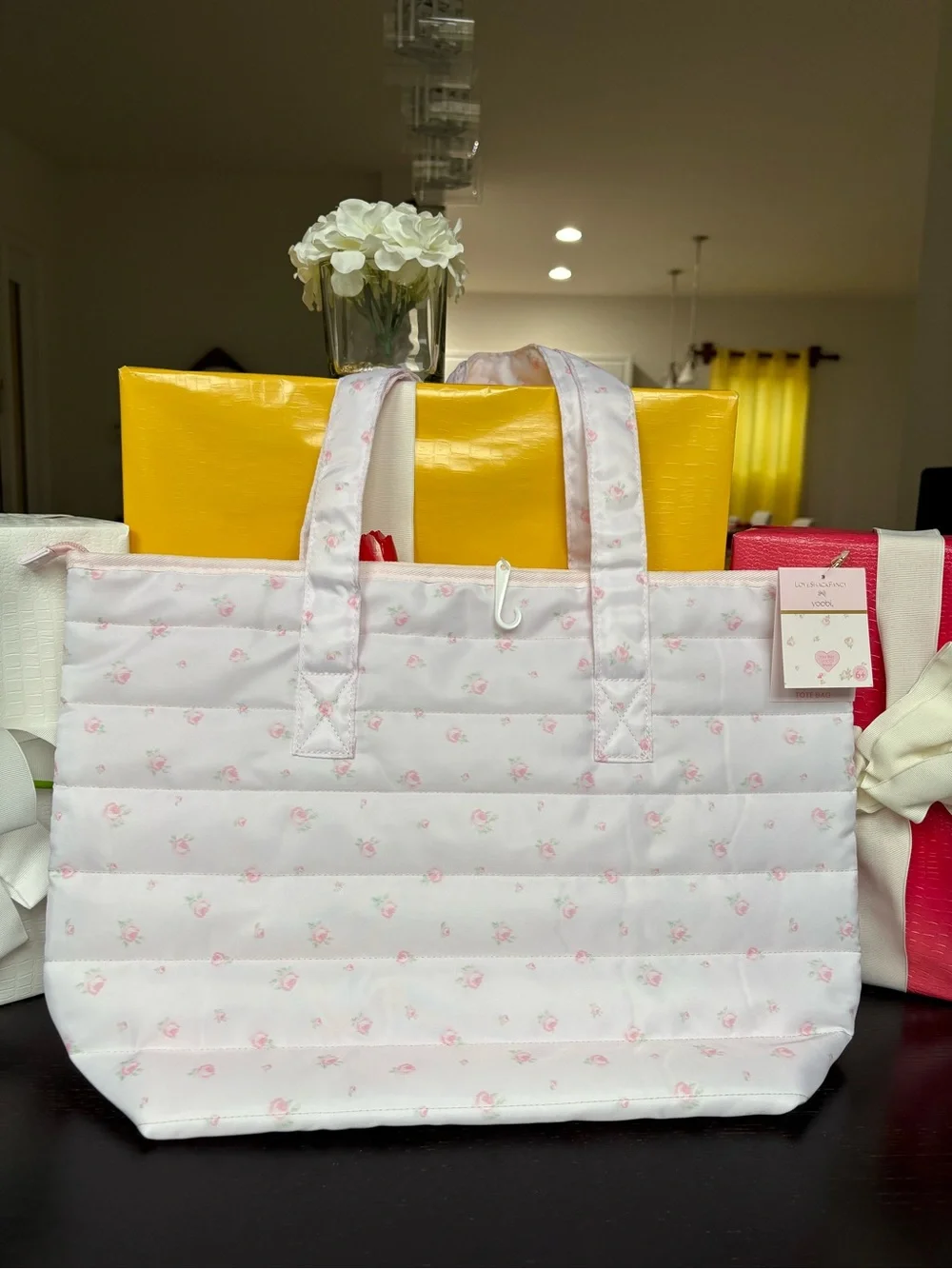 Love Shack Fancy x Target Quilted Pink Floral Tote Bag
